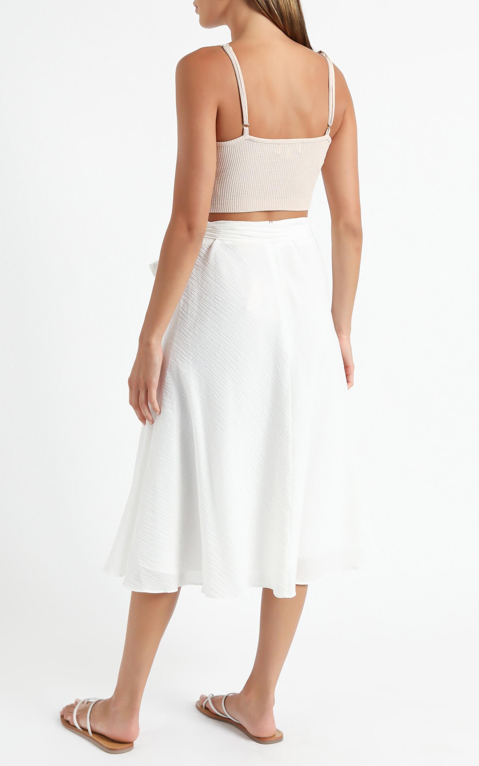Ready Or Not Skirt In White Linen Look | Showpo