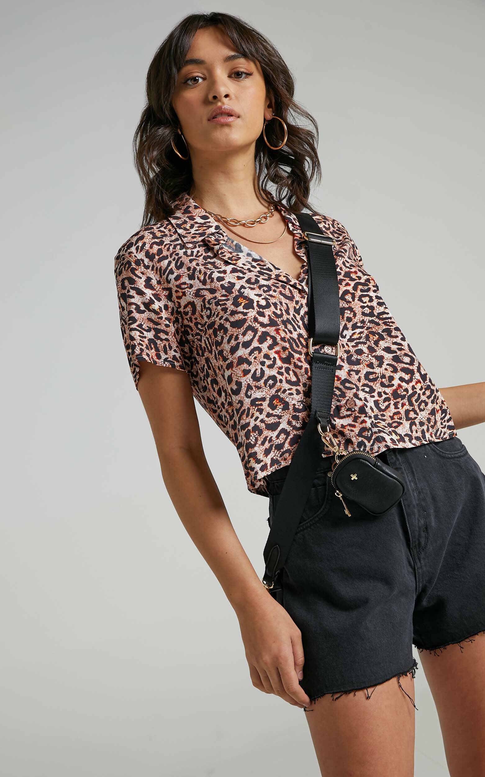 Astra Stars Shirt in Leopard - 06, BRN1, hi-res image number null