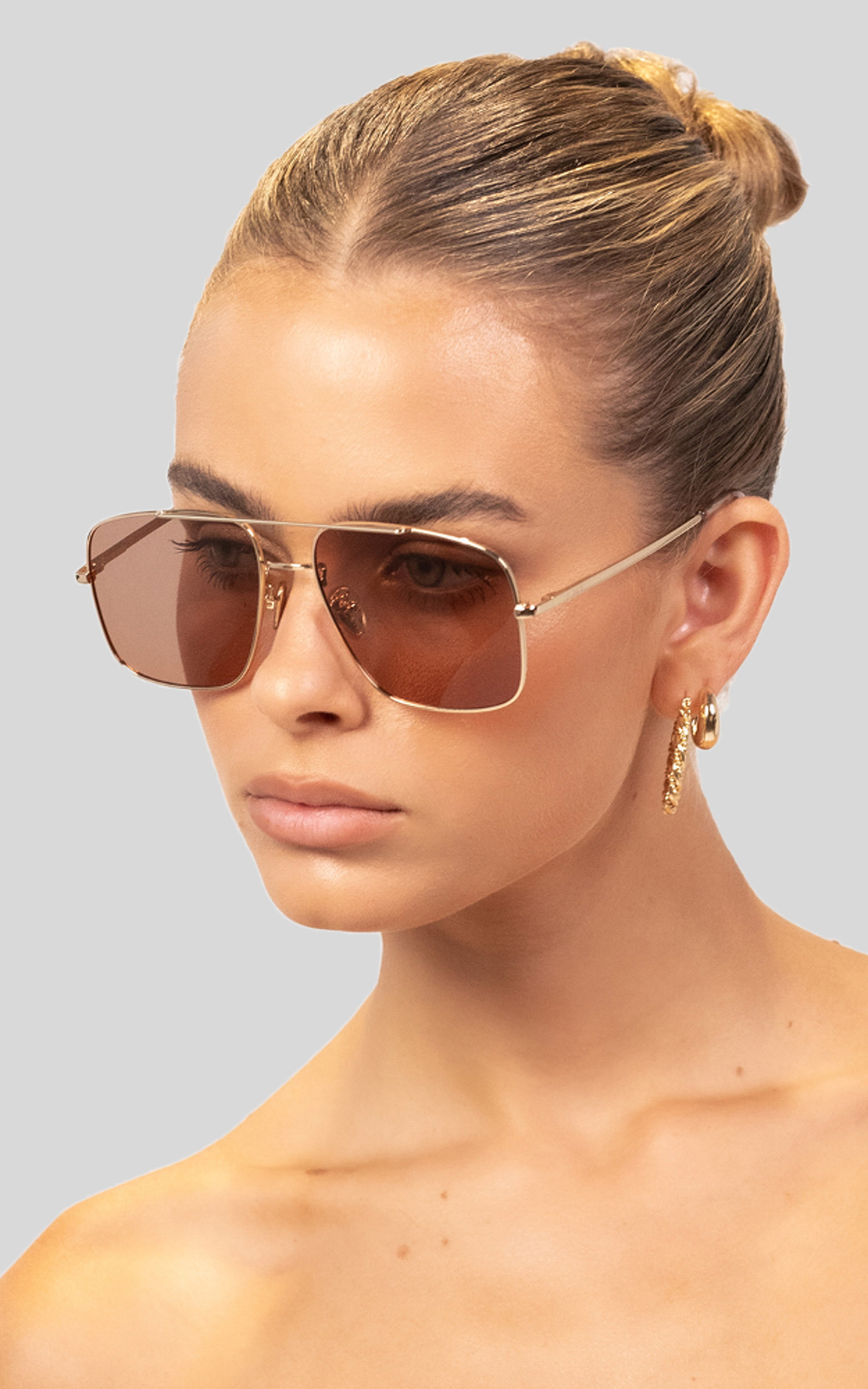 Banbe Eyewear - The Maxwell in Gold Caramel - NoSize, BRN1, hi-res image number null