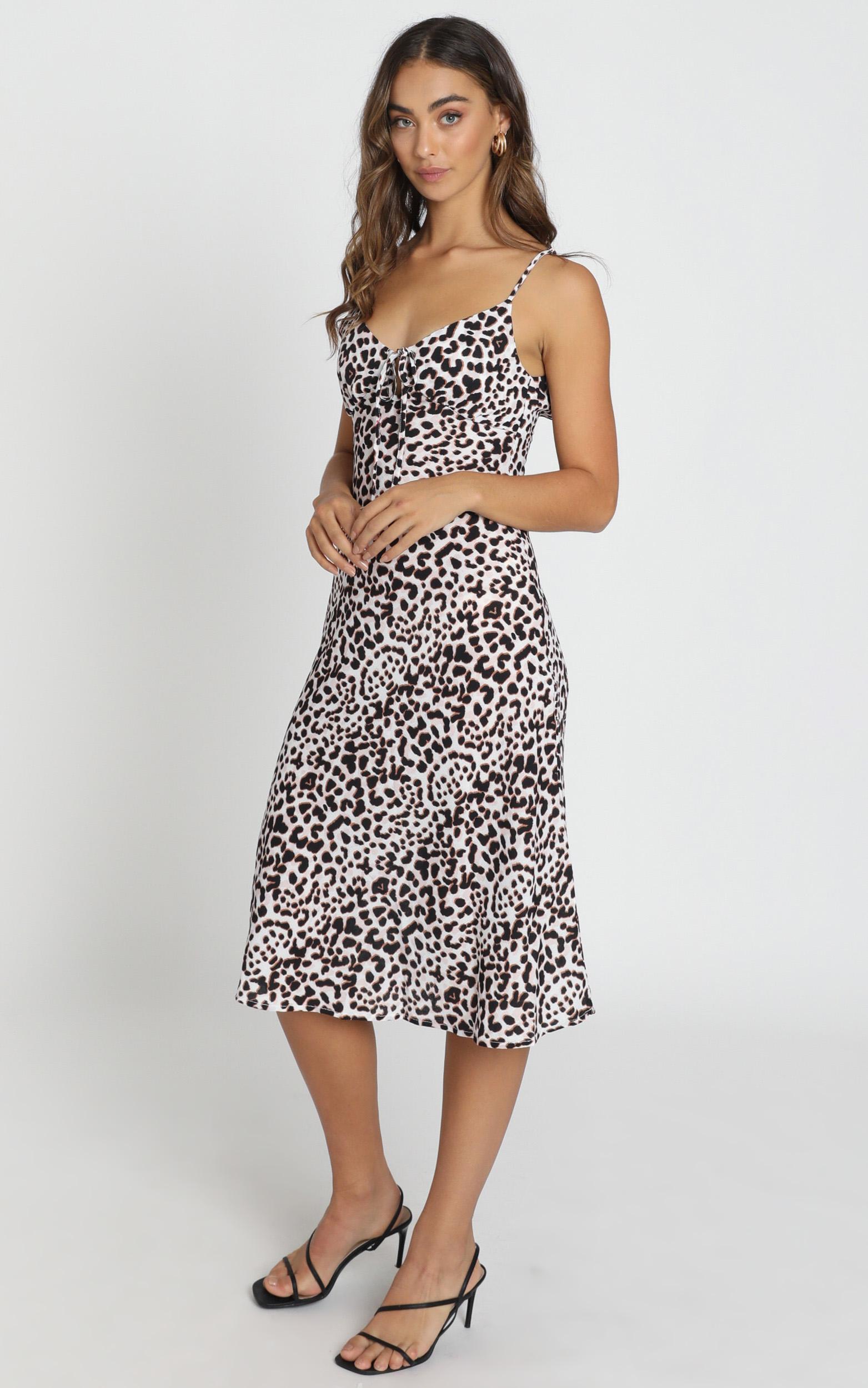 Toss the Dice Dress in white leopard - 6 (XS), WHT2, hi-res image number null
