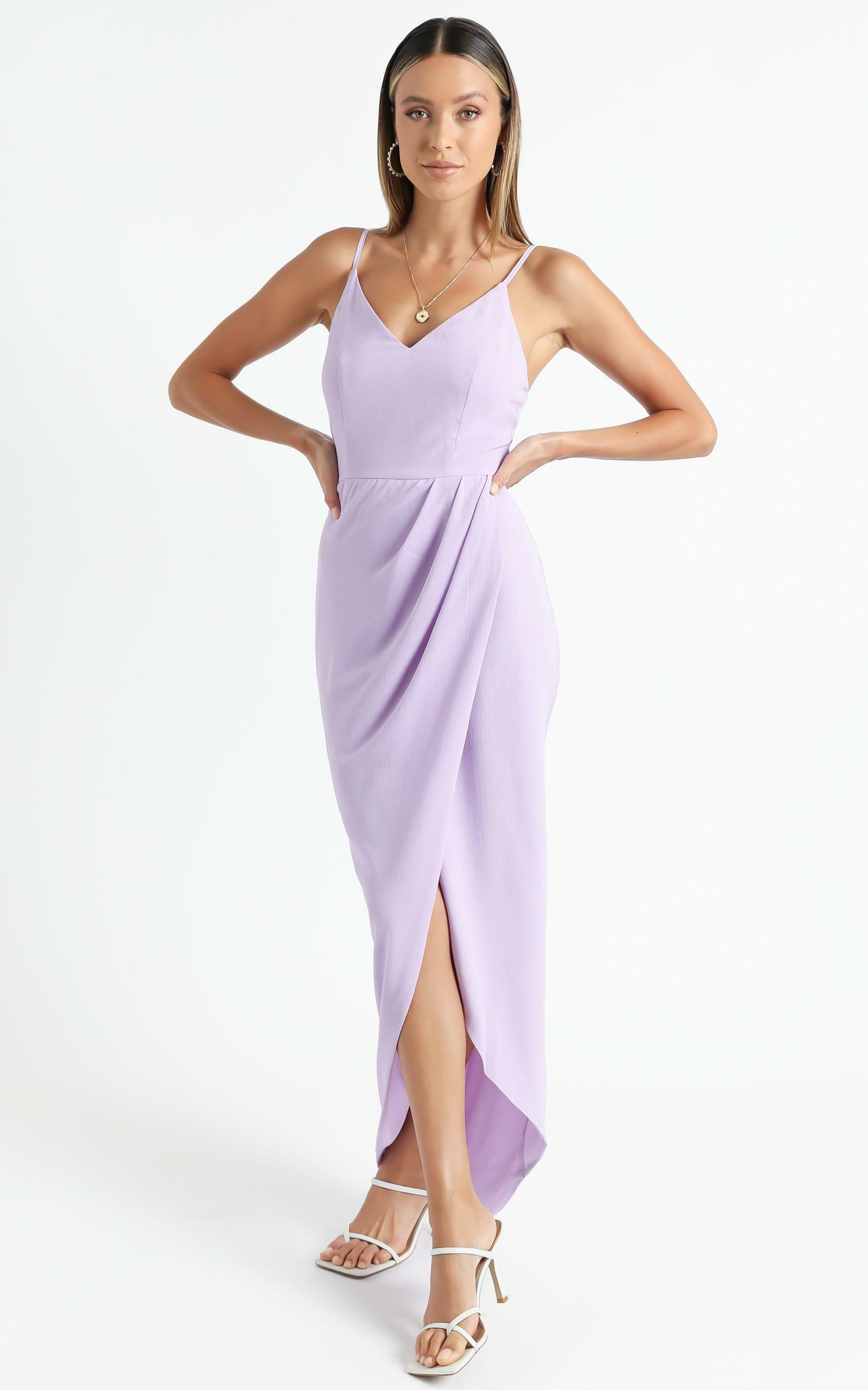 Lucky Day Drape Maxi Dress in Lilac - 06, PRP1, hi-res image number null