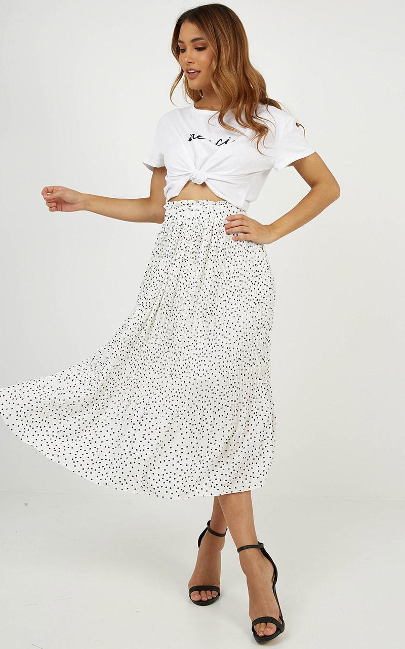 Real Reason Skirt In White Polka Dot | Showpo USA