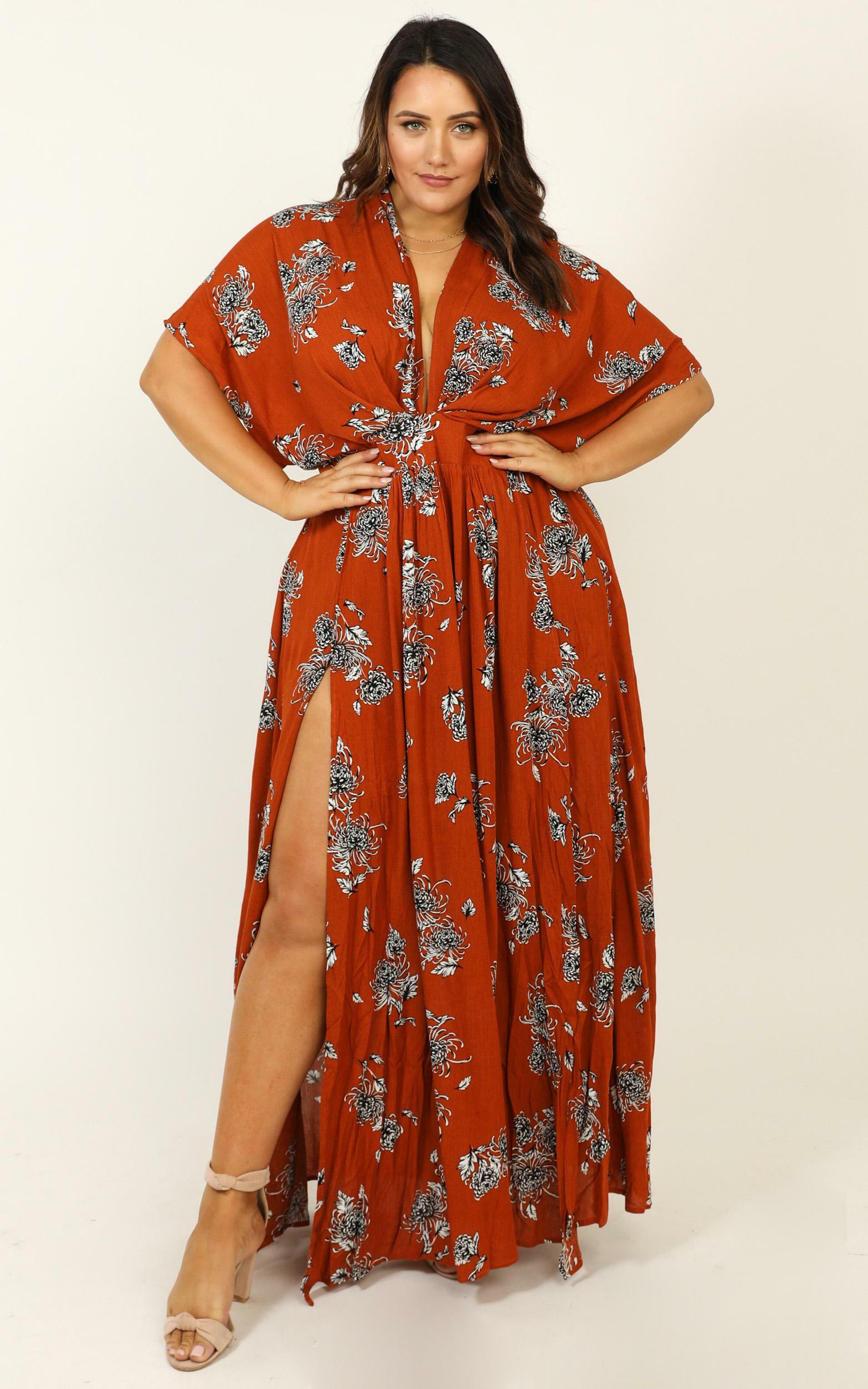 Vacay Ready Maxi Dress in Rust Floral - 20, RED3, hi-res image number null